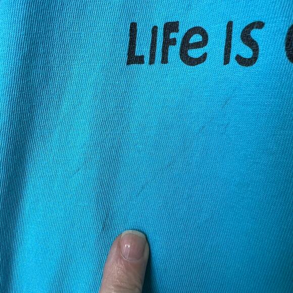 Life is Good T-Shirt Kids Size XXL Aqua "Goose Bumps" Long Sleeve 100% Cotton - Picture 5 of 16